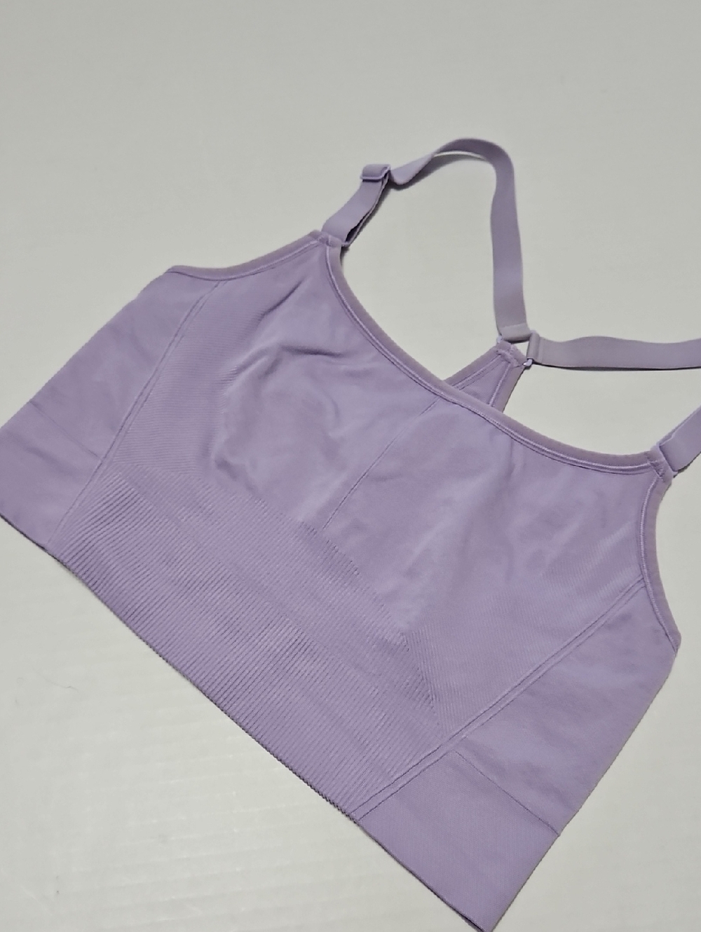 All in Motion Lavender Seamless Sports Bra Adjustable Straps Size XL